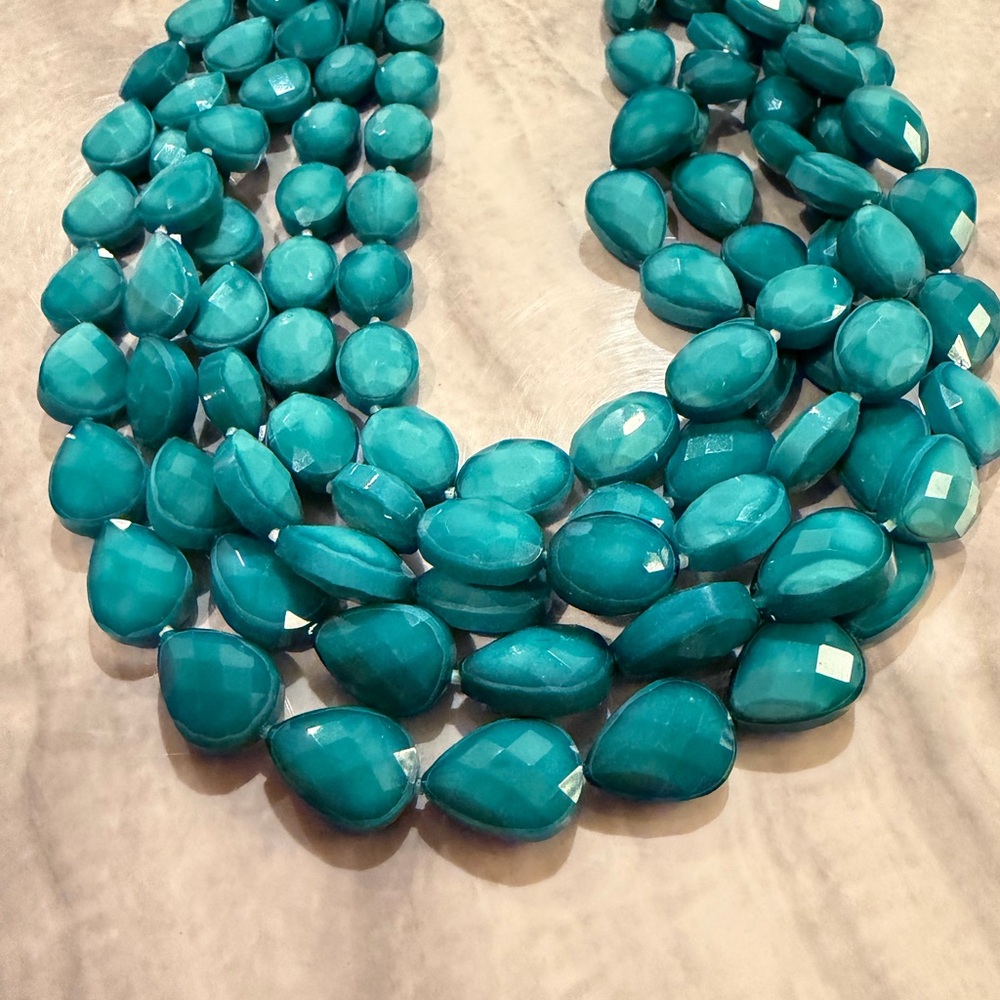 Serafina Elegant Teal Beaded Layered Necklace